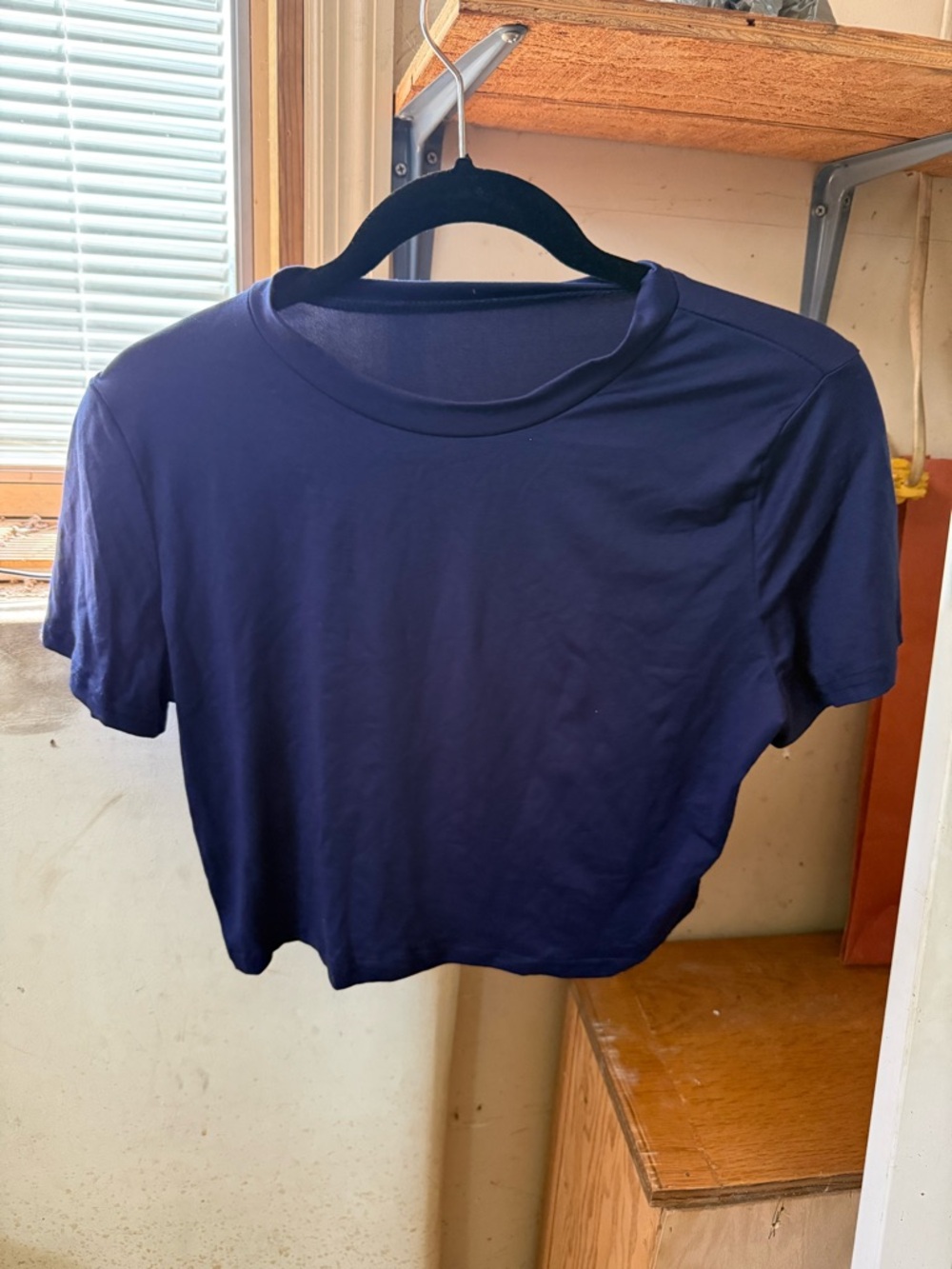 Women's Navy Short Sleeve Crewneck Top